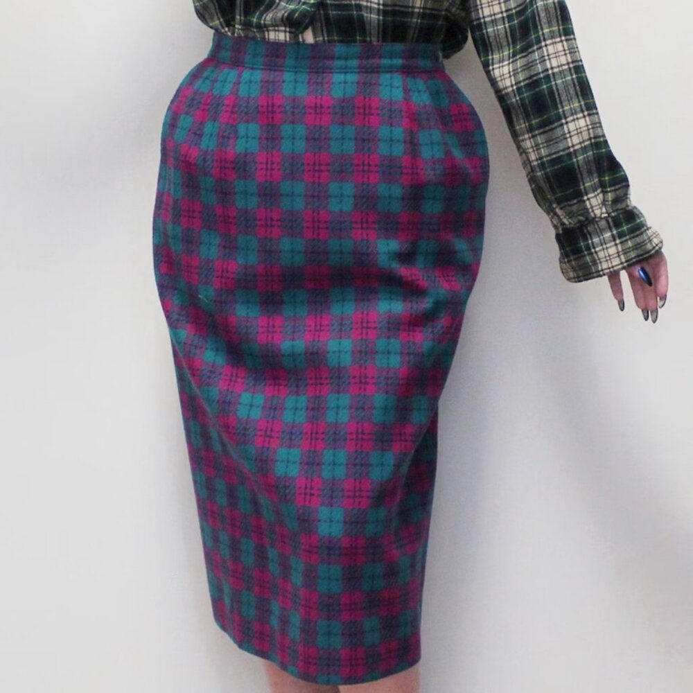 PENDLETON Vintage Plaid Pencil Skirt 100% wool